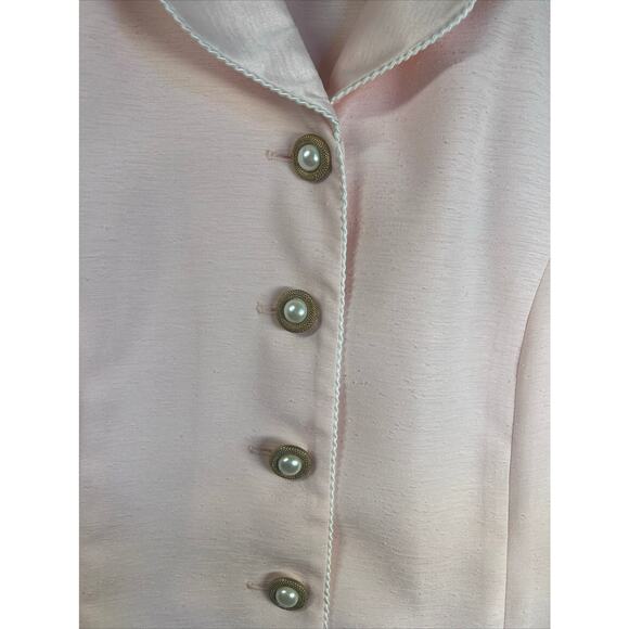 Vtg Leslie Fay Dresses Soft Pink Skirt and Jacket Set Size 8 - Picture 3 of 12